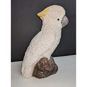 1987 Vintage Sandicast Handcast Handpainted White Cockatiel Sculpture
